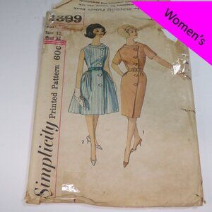 simplicity 4399 one piece wrap around dress with two skirt styles  size 12
